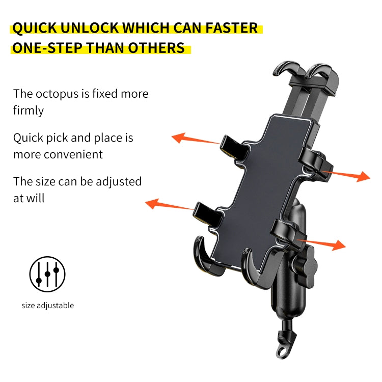 CS-1722A2 Motorcycle Rear Mirror Octopus Aluminum Alloy Phone Holder - In Car by buy2fix | Online Shopping UK | buy2fix