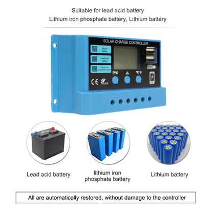 20A Solar Charge Controller 12V / 24V Lithium Lead-Acid Battery Charge Discharge PV Controller - In Car by buy2fix | Online Shopping UK | buy2fix