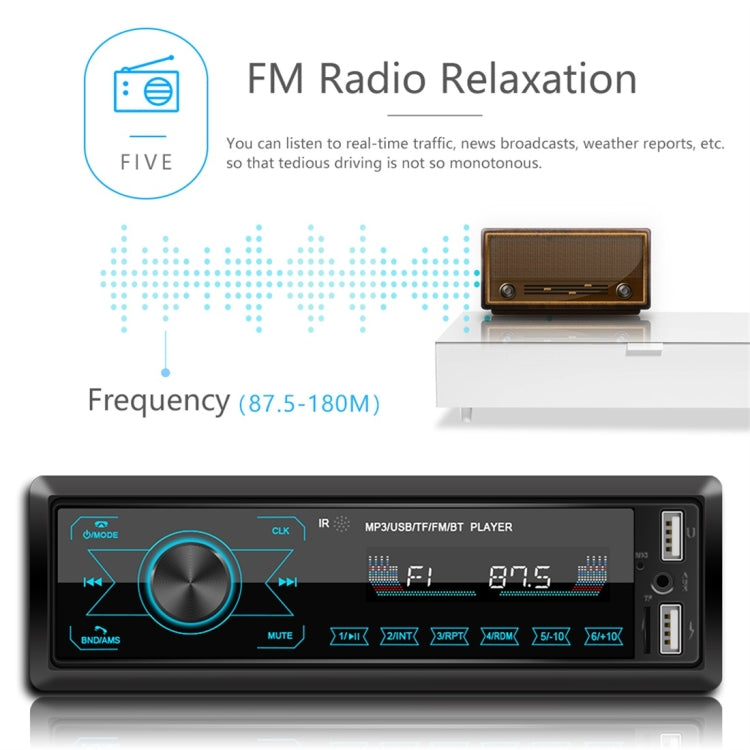 M10 12V Car Radio Receiver MP3 Player, Support Bluetooth Hand-free Calling / FM / USB / SD Card -  by buy2fix | Online Shopping UK | buy2fix