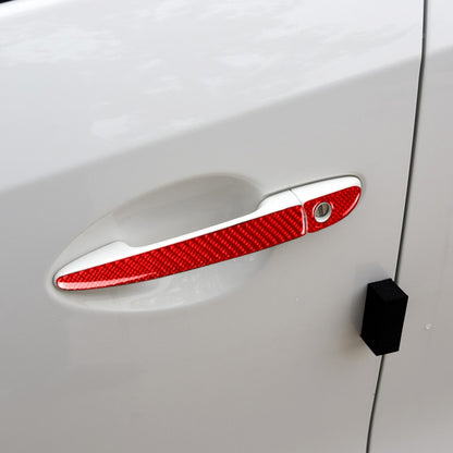 Car Carbon Fiber without Hole Outside Door Handle Decorative Sticker for Mazda CX-5 2017-2018, Left Drive (Red) - In Car by buy2fix | Online Shopping UK | buy2fix