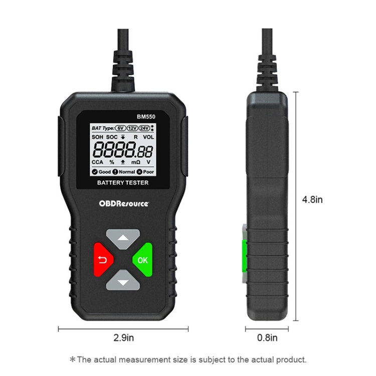 BM550 6V / 12V / 24V 3 in 1 Battery Tester Analyzer Battery Life Detector - In Car by buy2fix | Online Shopping UK | buy2fix