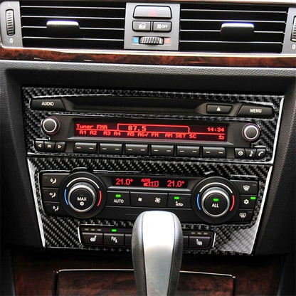 Carbon Fiber Car Central Control CD Panel Decorative Sticker for BMW E90 / E92 2005-2012, Non Navigation with Hole -  by buy2fix | Online Shopping UK | buy2fix