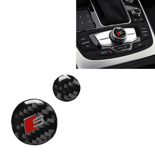Car Carbon Fiber Multimedia Knob Decorative Sticker for Audi A6 S6 C7 A7 S7 4G8 2012-2018, Left and Right Drive Universal - In Car by buy2fix | Online Shopping UK | buy2fix