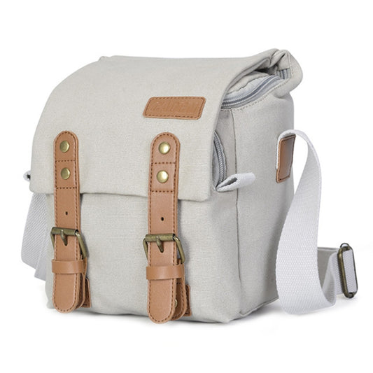 CADEN N1 Simple Retro Multifunctional Canvas Waterproof Digital Camera Photography Bag (Beige White) - Camera Accessories by CADeN | Online Shopping UK | buy2fix