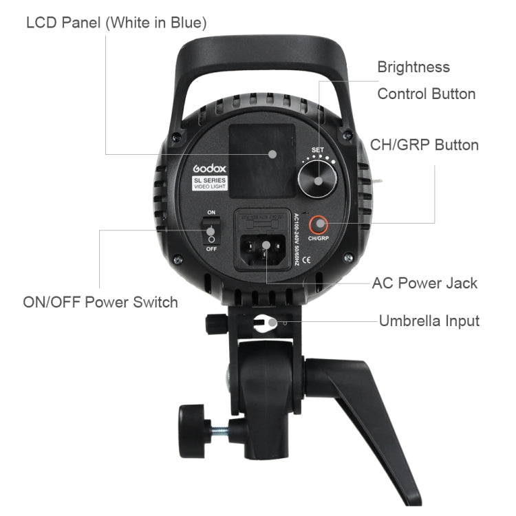 Godox SL60W LED Light Studio Continuous Photo Video Light(UK Plug) - Camera Accessories by Godox | Online Shopping UK | buy2fix