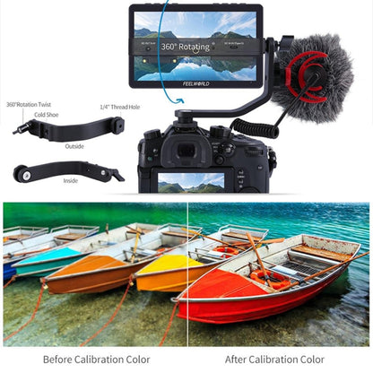 FEELWORLD F5 Pro V4 6 inch Touch Screen DSLR Camera Field Monitor 3D LUT 4K HDMI Input Output Tilt Arm - Camera Accessories by FEELWORLD | Online Shopping UK | buy2fix