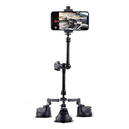 Tri-leg Suction Cup Articulating Friction Magic Arm Phone Clamp Mount (Black) - DJI & GoPro Accessories by buy2fix | Online Shopping UK | buy2fix