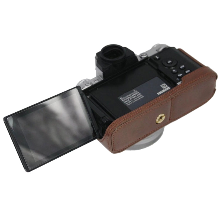 1/4 inch Thread PU Leather Camera Half Case Base for Nikon Z fc (Coffee) - Camera Accessories by buy2fix | Online Shopping UK | buy2fix