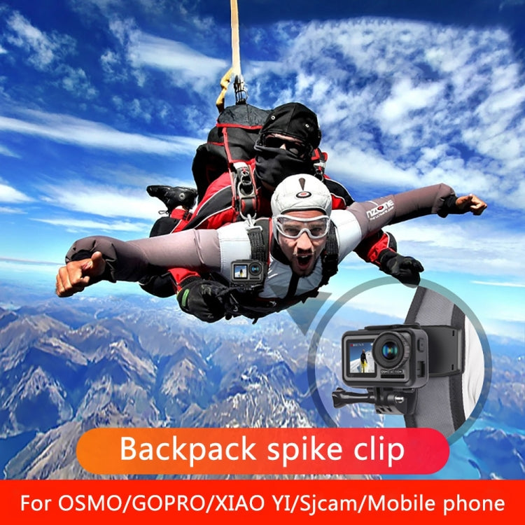 RUIGPRO 360 Degree Rotation Backpack Rec-Mounts Clip Clamp Mount + Phone Clamp for GoPro HERO9 Black / HERO8 Black /7 /6 /5 /5 Session /4 Session /4 /3+ /3 /2 /1, DJI Osmo Action, Xiaoyi and Other Action Cameras(Black) - DJI & GoPro Accessories by RUIGPRO | Online Shopping UK | buy2fix