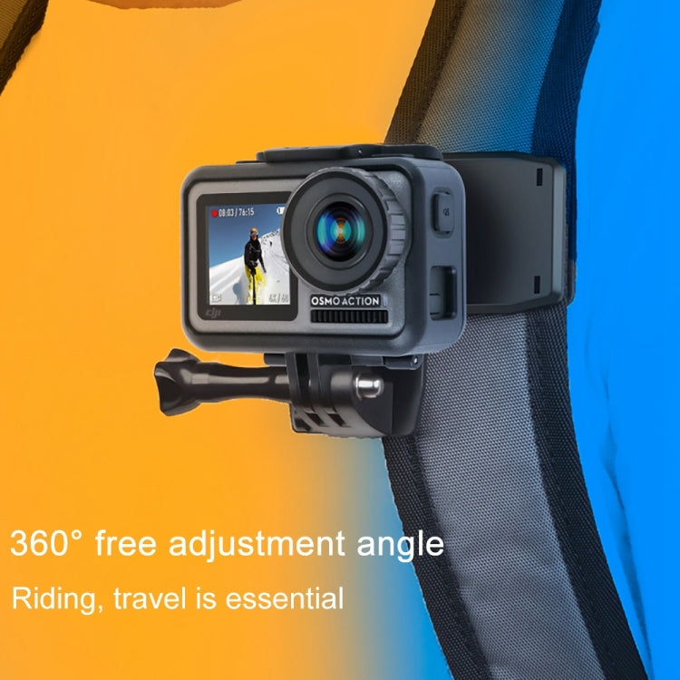 RUIGPRO 360 Degree Rotation Backpack Rec-Mounts Clip Clamp Mount + Phone Clamp for GoPro HERO9 Black / HERO8 Black /7 /6 /5 /5 Session /4 Session /4 /3+ /3 /2 /1, DJI Osmo Action, Xiaoyi and Other Action Cameras(Black) - DJI & GoPro Accessories by RUIGPRO | Online Shopping UK | buy2fix