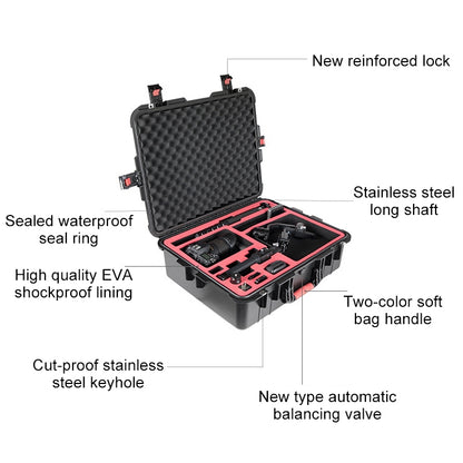 PGYTECH P-RH-001 Shockproof Waterproof Explosion-proof Hard Box Carrying Case for DJI Ronin-S, Size: 63.4x50.3cm(Black) - DJI & GoPro Accessories by PGYTECH | Online Shopping UK | buy2fix