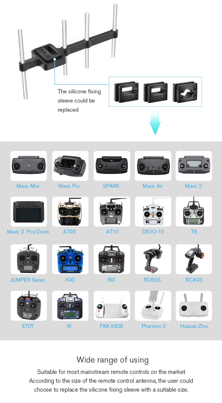 STARTRC Universal Yagi Antenna Signal Enhancer for DJI  / FIMI X8SE / Radiolink / Flysky / Frsky / Wfly Drone(Black) - DJI & GoPro Accessories by STARTRC | Online Shopping UK | buy2fix