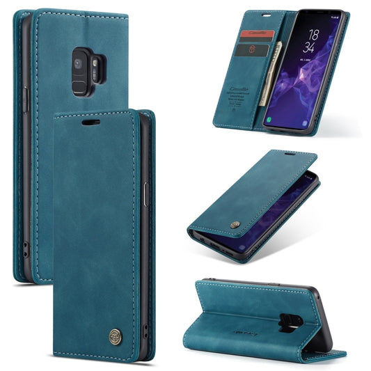 CaseMe-013 Multifunctional Retro Frosted Horizontal Flip Leather Case with Card Slot & Holder & Wallet for Galaxy S9(Blue) - Galaxy Phone Cases by CaseMe | Online Shopping UK | buy2fix