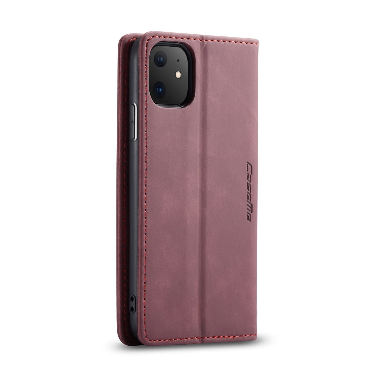 CaseMe-013 Multifunctional Horizontal Flip Leather Case with Card Slot & Holder & Wallet for iPhone 11(Wine) - Apple Accessories by CaseMe | Online Shopping UK | buy2fix