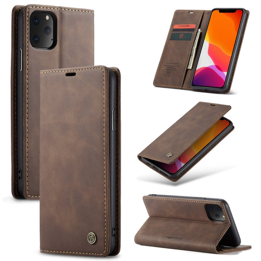 CaseMe-013 Multifunctional Horizontal Flip Leather Case with Card Slot & Holder & Wallet for iPhone 11 Pro Max(coffee) - Apple Accessories by CaseMe | Online Shopping UK | buy2fix