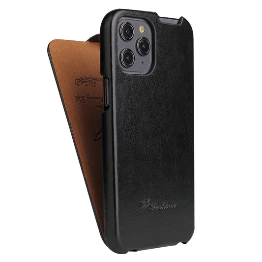 For iPhone 12 mini Fierre Shann Retro Oil Wax Texture Vertical Flip PU Leather Case (Black) - iPhone 12 mini Cases by FIERRE SHANN | Online Shopping UK | buy2fix