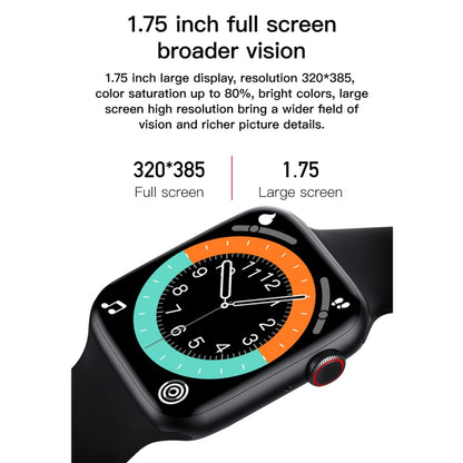 T500+ 1.75 inch IPS Screen IP67 Waterproof Smart Watch, Support Sleep Monitor / Heart Rate Monitor / Bluetooth Call, Style:Sport Button Strap(Black) - Smart Wear by buy2fix | Online Shopping UK | buy2fix