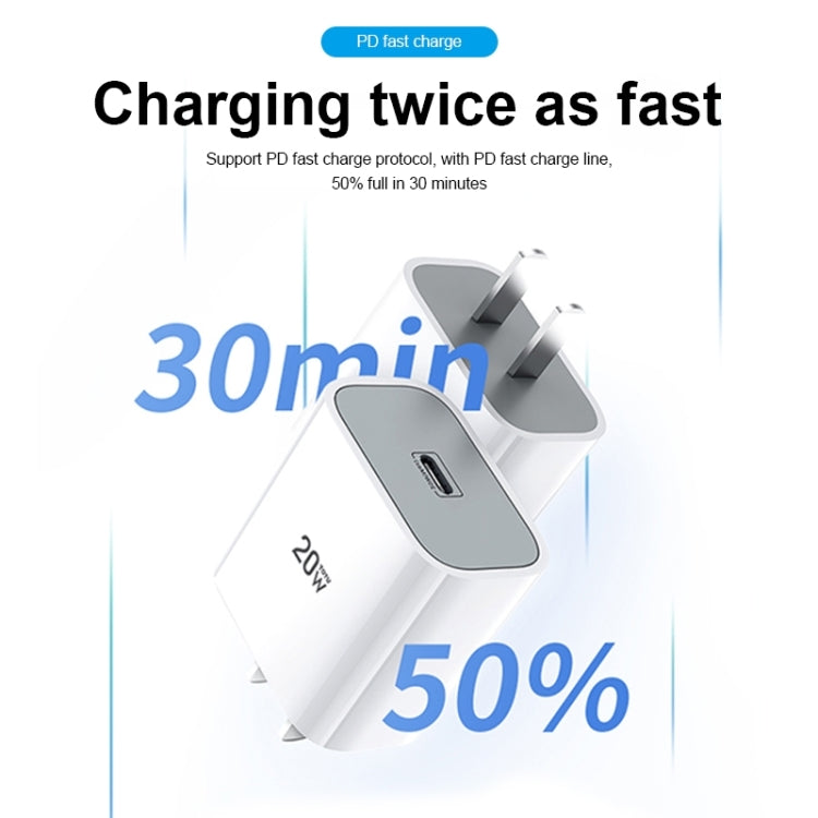 TOTUDESIGN HY034 Glory Series 20W Type-C / USB-C Fast Charging Travel Charger Power Adapter, EU Plug(White) - USB Charger by TOTUDESIGN | Online Shopping UK | buy2fix