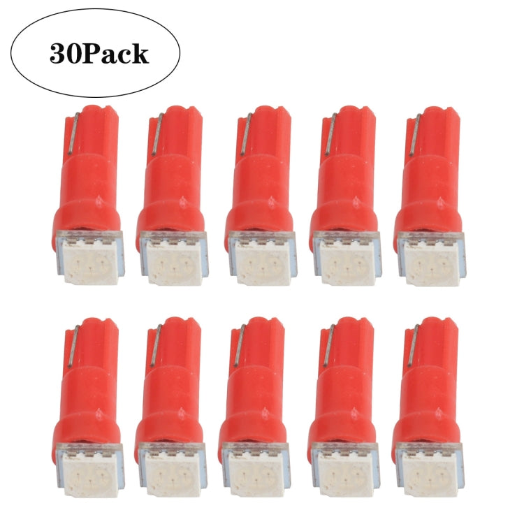 30 PCS T5 1LED SMD-5050 Car Modification LED Indicator Light Red Light - In Car by buy2fix | Online Shopping UK | buy2fix