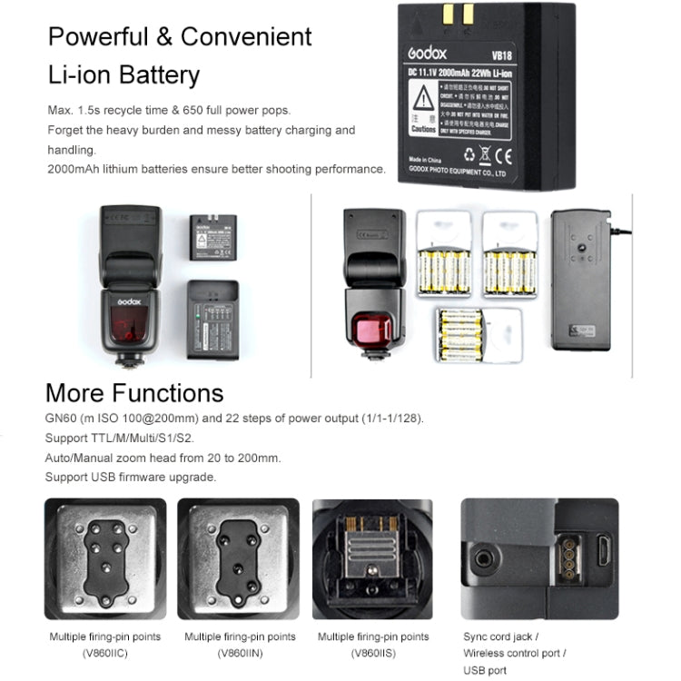 Godox V860IIN 2.4GHz Wireless 1/8000s HSS Flash Speedlite Camera Top Fill Light for Nikon DSLR Cameras(Black) - Shoe Mount Flashes by Godox | Online Shopping UK | buy2fix