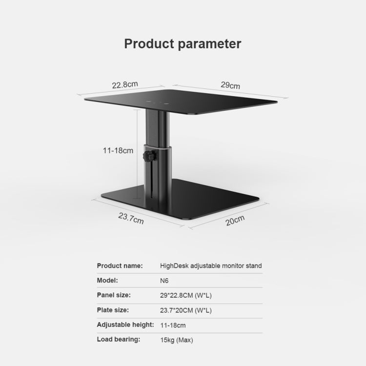 NILLKIN N6 Adjustable High Desk Laptop Monitor Stand Holder (Silver) - Computer & Networking by NILLKIN | Online Shopping UK | buy2fix