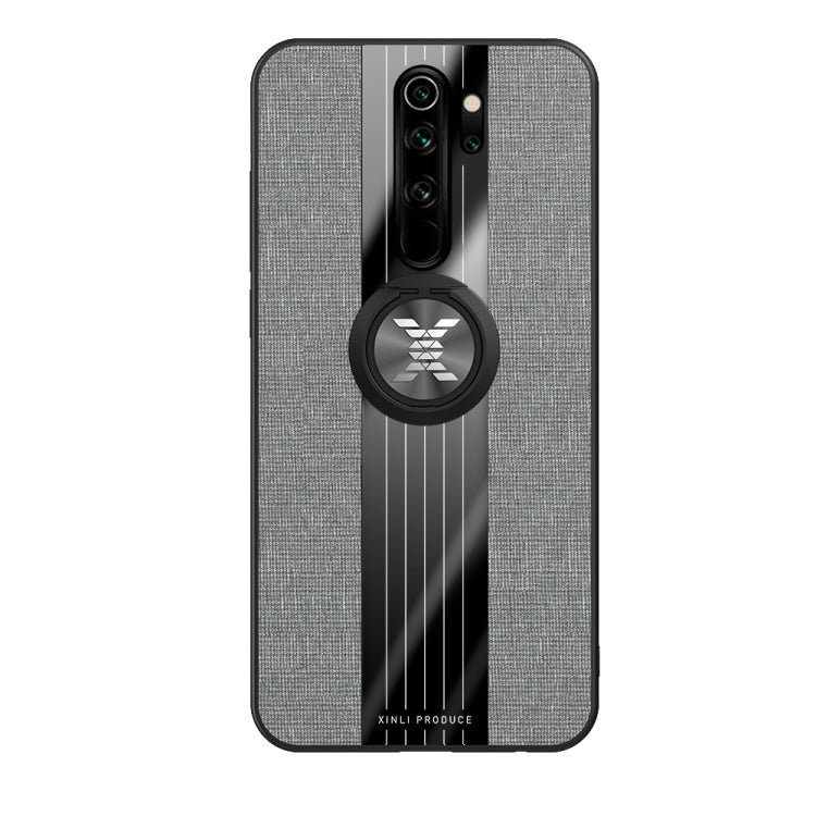 For Xiaomi Redmi Note 8 Pro XINLI Stitching Cloth Texture Shockproof TPU Protective Case with Ring Holder(Gray) - Xiaomi Cases by XINLI | Online Shopping UK | buy2fix