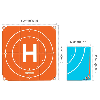 STARTRC 1109143 50cm Portable Drone Universal Foldable Square Parking Apron Landing Pad for DJI FPV / mini 2 / Mavic Air 2 / Air 2S(Orange+Blue) - DJI & GoPro Accessories by STARTRC | Online Shopping UK | buy2fix