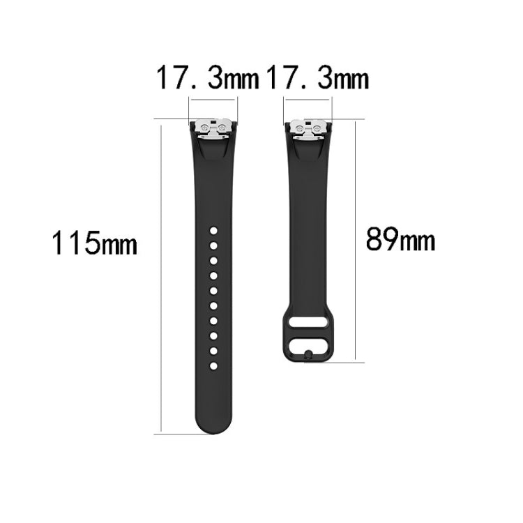 For Samsung Galaxy Fit SM-R370 Silicone Steel Shrapnel Black Buckle Watch Band(Black) - Smart Wear by buy2fix | Online Shopping UK | buy2fix