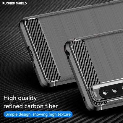 For Sony Xperia 10 III Brushed Texture Carbon Fiber TPU Case(Black) - Mobile Accessories by buy2fix | Online Shopping UK | buy2fix