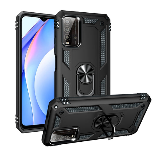 For Xiaomi Redmi Note 9 4G / 9T / 9 Power Shockproof TPU + PC Protective Case with 360 Degree Rotating Holder(Black) - Xiaomi Accessories by buy2fix | Online Shopping UK | buy2fix