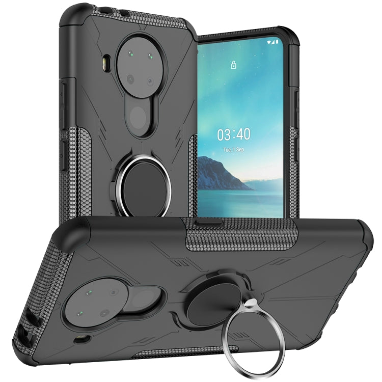 For Nokia 3.4 / 5.4 Machine Armor Bear Shockproof PC + TPU Protective Case with Ring Holder(Black) - Mobile Accessories by buy2fix | Online Shopping UK | buy2fix