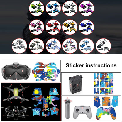 FPV-TZ-SF 4 in 1 Waterproof Anti-Scratch Decal Skin Wrap Stickers Personalized Film Kits for DJI FPV Drone & Goggles V2 & Remote Control & Rocker(Fluorescent Green) - DJI & GoPro Accessories by buy2fix | Online Shopping UK | buy2fix