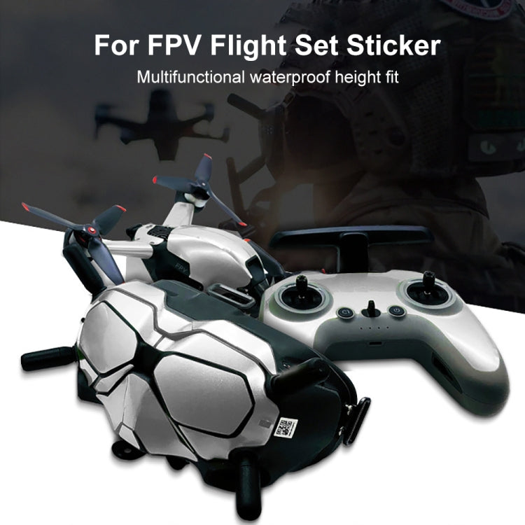 FPV-TZ-SF 4 in 1 Waterproof Anti-Scratch Decal Skin Wrap Stickers Personalized Film Kits for DJI FPV Drone & Goggles V2 & Remote Control & Rocker(Fluorescent Blue) - DJI & GoPro Accessories by buy2fix | Online Shopping UK | buy2fix