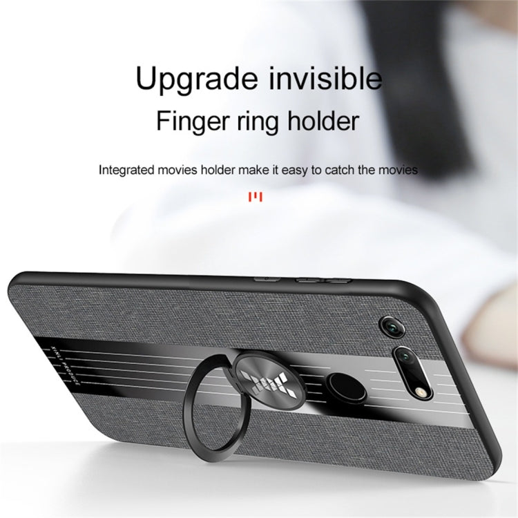 For Huawei Honor View 20 XINLI Stitching Cloth Textue Shockproof TPU Protective Case with Ring Holder(Brown) - Honor Cases by XINLI | Online Shopping UK | buy2fix