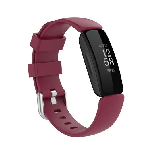 For Fitbit Ace 3 / Inspire 2 Silicone Watch Band(Wine Red) - Smart Wear by buy2fix | Online Shopping UK | buy2fix