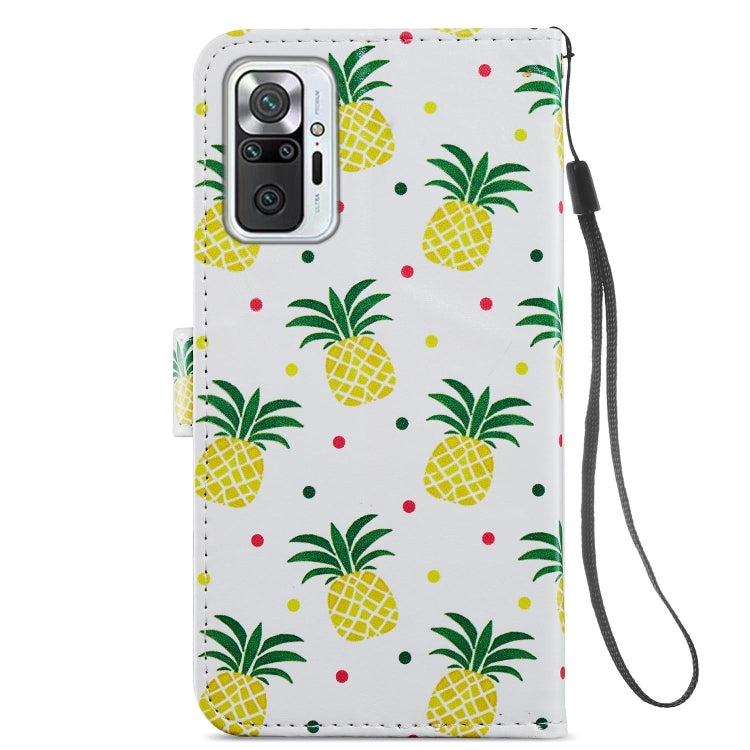 For Xiaomi Redmi Note 10 Pro Painted Pattern Horizontal Flip Leather Case with Holder & Card Slots & Photo Frame(Pineapple) - Xiaomi Accessories by buy2fix | Online Shopping UK | buy2fix