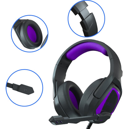 Anivia MH602 3.5mm Wired Gaming Headset with Microphone(Black Purple) - Multimedia Headset by SADES | Online Shopping UK | buy2fix