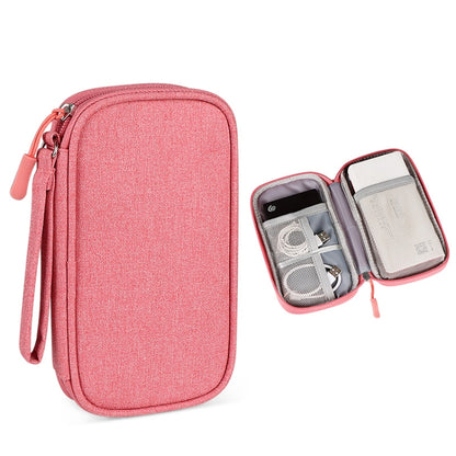 SM03 Multifunctional Digital Accessories Storage Bag with Lanyard(Pink) - Digital Storage Bag by buy2fix | Online Shopping UK | buy2fix