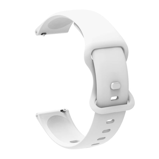 22mm For Apex 46mm /  Apex Pro / Ticwatch Pro 3 Universal Inner Back Buckle Perforation Silicone Watch Band(White) - Watch Bands by buy2fix | Online Shopping UK | buy2fix