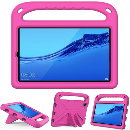 For Huawei MediaPad M5 Lite 8.0 inch Handle Portable EVA Shockproof Anti Falling Protective Case with Triangle Holder(Rose Red) - Huawei by buy2fix | Online Shopping UK | buy2fix
