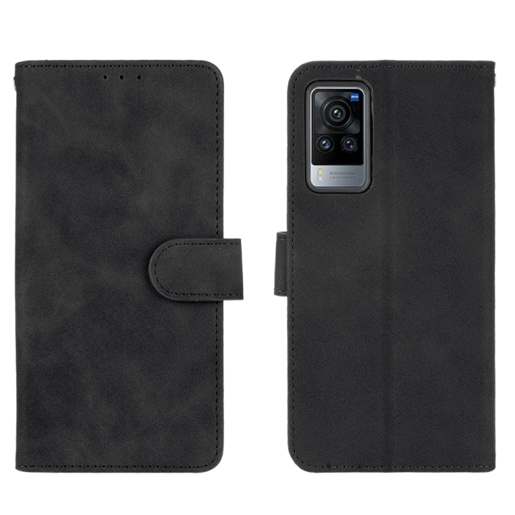 For vivo X60 Pro / X60 5G Solid Color Skin Feel Magnetic Buckle Horizontal Flip Calf Texture PU Leather Case with Holder & Card Slots & Wallet(Black) - vivo Cases by buy2fix | Online Shopping UK | buy2fix