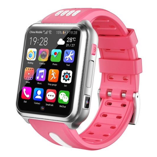 W5 1.54 inch Full-fit Screen Dual Cameras Smart Phone Watch, Support SIM Card / GPS Tracking / Real-time Trajectory / Temperature Monitoring, 3GB+32GB(Silver Pink) - Smart Wear by buy2fix | Online Shopping UK | buy2fix
