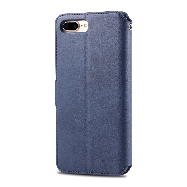 For iPhone 7 Plus / 8 Plus AZNS Calf Texture Magnetic Horizontal Flip PU Leather Case with Holder & Card Slots & Photo Frame(Blue) - More iPhone Cases by AZNS | Online Shopping UK | buy2fix