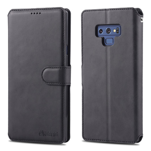 For  Galaxy Note 9 AZNS Calf Texture Magnetic Horizontal Flip PU Leather Case with Holder & Card Slots & Photo Frame(Black) - Galaxy Phone Cases by AZNS | Online Shopping UK | buy2fix