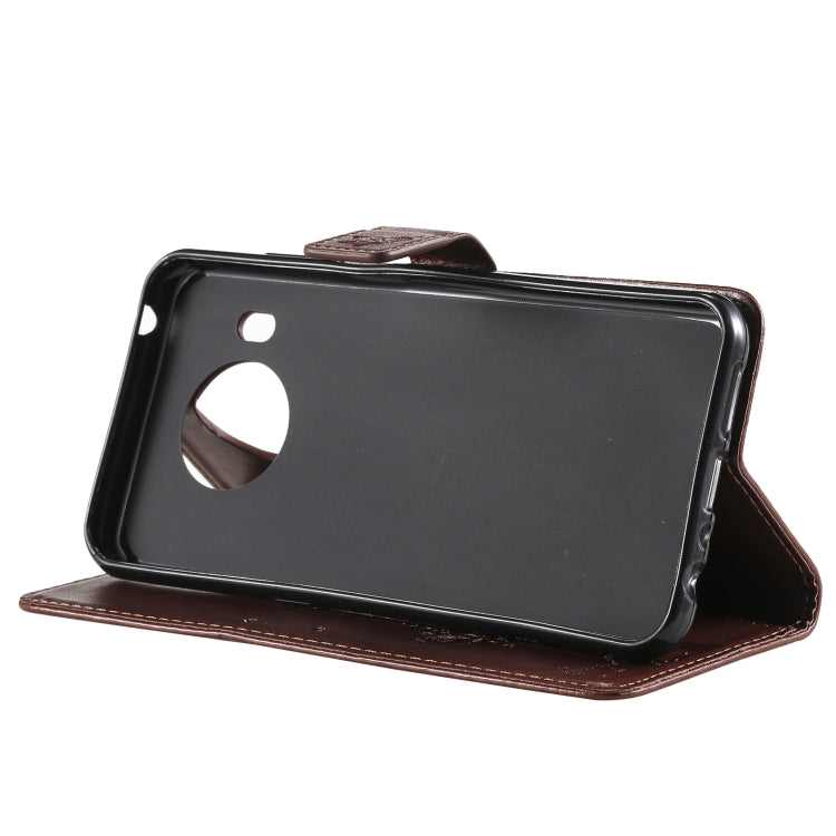 For Nokia X20 Tree & Cat Pattern Pressed Printing Horizontal Flip PU Leather Case with Holder & Card Slots & Wallet & Lanyard(Coffee) - Mobile Accessories by buy2fix | Online Shopping UK | buy2fix