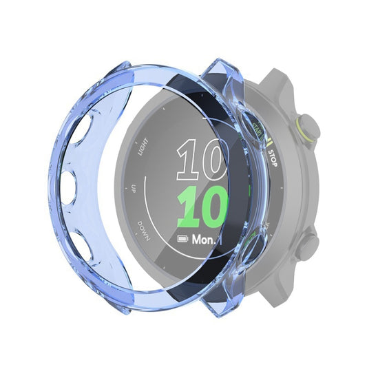 For Garmin Forerunner 158 / 55 Half Coverage Hollowed TPU Protective Case(Transparent Blue) - Smart Wear by buy2fix | Online Shopping UK | buy2fix