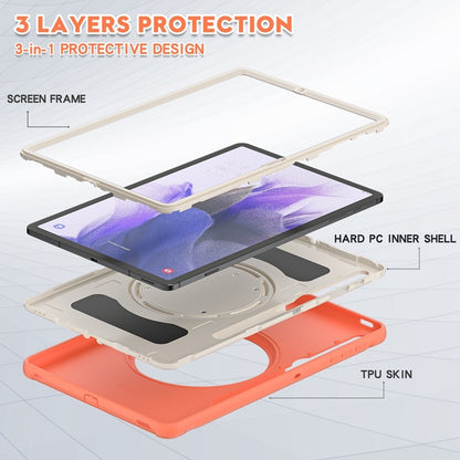 For Samsung Galaxy Tab S8+ / Tab S8 Plus /  Tab S7 FE / Tab S7+/S7 FE 12.4 inch T970 Shockproof TPU + PC Protective Case with 360 Degree Rotation Foldable Handle Grip Holder & Pen Slot(Living Coral) - Galaxy Tab S8+ Cases by buy2fix | Online Shopping UK | buy2fix