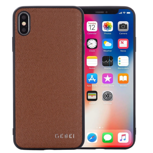 For iPhone 11 GEBEI Full-coverage Shockproof Leather Protective Case(Brown) - iPhone 11 Cases by GEBEI | Online Shopping UK | buy2fix
