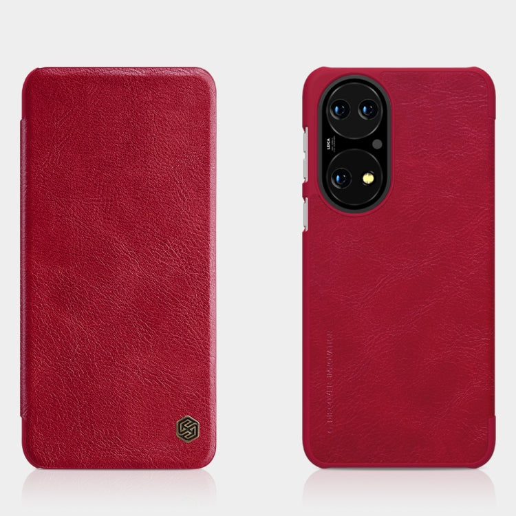 For Huawei P50 NILLKIN QIN Series Crazy Horse Texture Horizontal Flip Leather Case with Card Slot(Red) - Huawei Cases by NILLKIN | Online Shopping UK | buy2fix