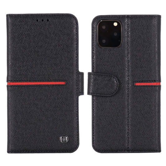 For iPhone 11 GEBEI Top-grain Leather Horizontal Flip Protective Case with Holder & Card Slots & Wallet & Photo Frame(Black) - iPhone 11 Cases by GEBEI | Online Shopping UK | buy2fix